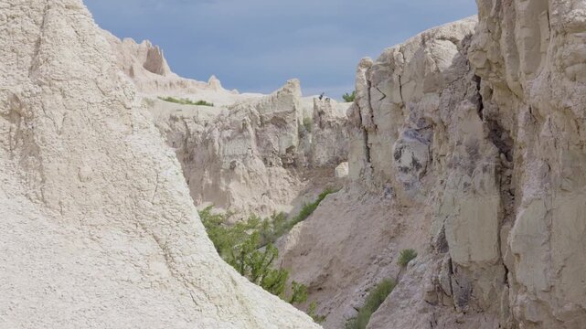 Overlook of dramatic formations at Badlands National Park