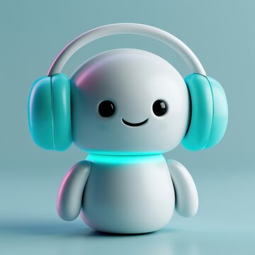 Cute Ai Assistant Avatar With Headphones