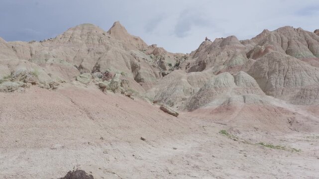 Overlook of dramatic formations at Badlands National Park