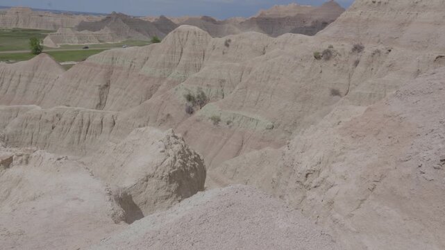 Overlook of dramatic formations at Badlands National Park