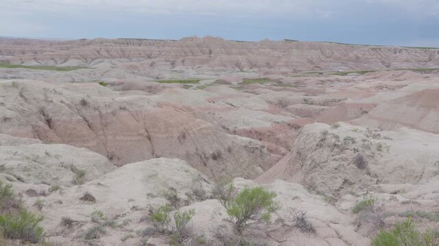 Painted desert landscape in Badlands National Park