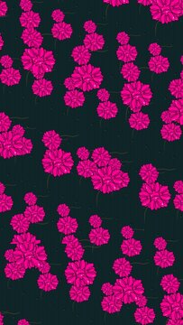 Hand Drawn Pink Flower Pattern Background for Textile and Wallpaper