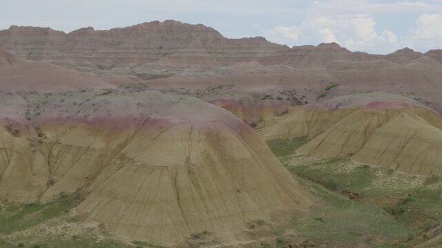 Painted desert landscape in Badlands National Park