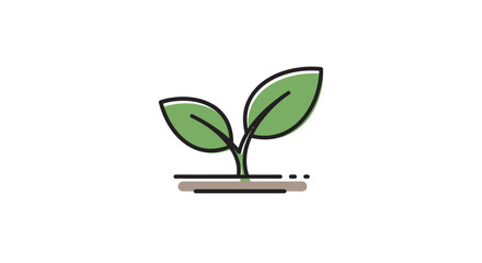 A simple, clean illustration of a young green sprout emerging from the soil, symbolizing growth and new beginnings. © badoet