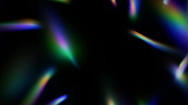 Luxury Holographic Glass Prism Background with Vibrant Rainbow Light Refractions, Abstract Optical Spectrum Reflections, Cinematic Crystal Glow, Premium Motion Loop Animation