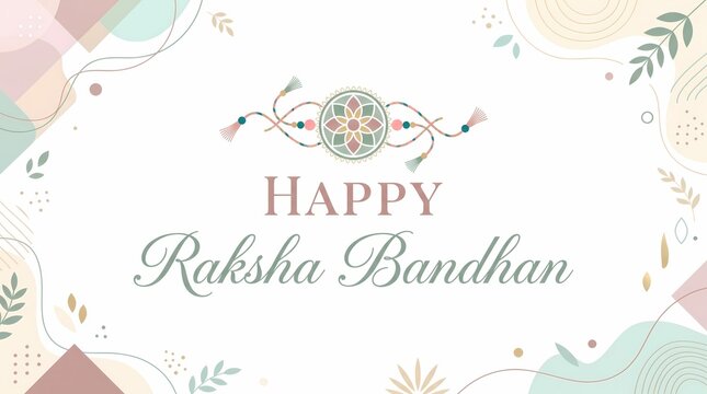 Elegant greeting card design for the Indian festival of Raksha Bandhan with floral elements.