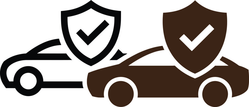 Secure tow truck with protection shields and checkmarks icon