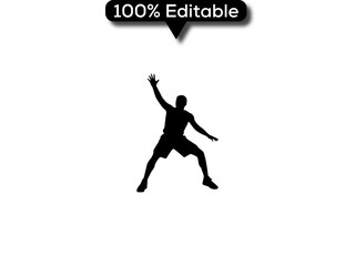 Full vector basketball player slam dunk action icon © Aminul