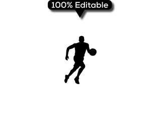 Obraz premium Basketball player jumping in action vector graphic design