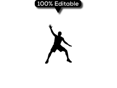Full vector basketball player slam dunk action icon