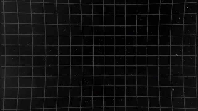 Dust grid reveals subtle particle debris across warped wireframe background