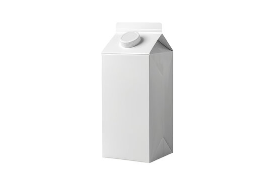 Blank white beverage carton with screw cap