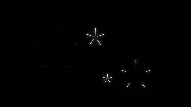 Fireworks Circles and Line Burst on green Screen background. Circle bursting, flat, vector, doodle style random explosion. Pop-up line animation movement. 4k