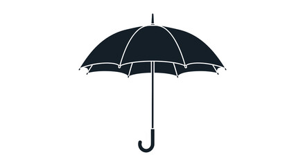 Closed umbrella graphic a dark silhouette parasol © NK