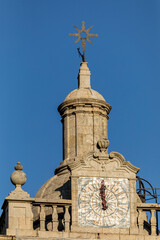 Fototapeta premium Close-up of the clock on the tower of Viseu Cathedral, Portugal 