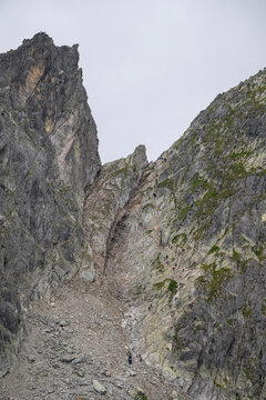 Priecne sedlo mountain pass in the High Tatras, Slovakia