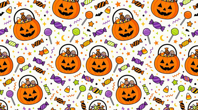 Halloween Candy Pumpkin Pattern Design
