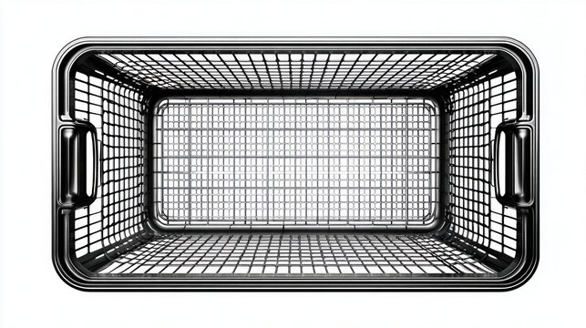 Clean empty metal basket ready for use