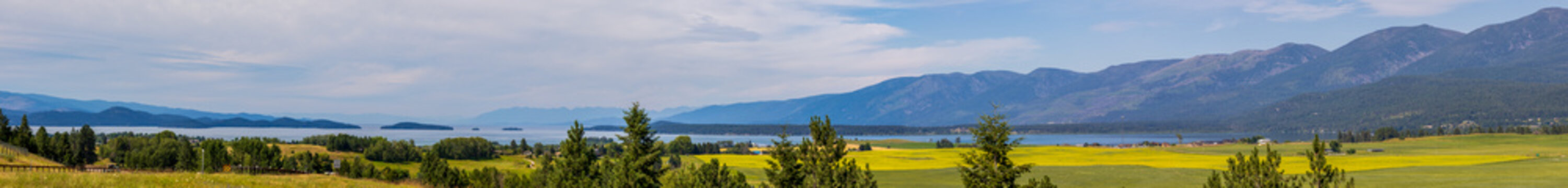 Beautiful Flathead Lake in the evening in Montana