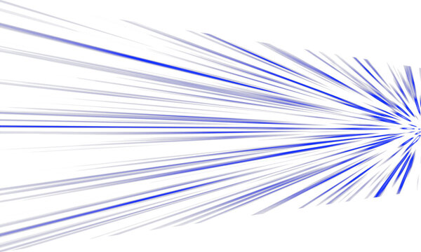 Blue neon light streak, speed burst ray effect, focus, transparent, PNG