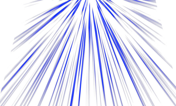 Blue neon light streak, speed burst ray effect, focus, transparent, PNG