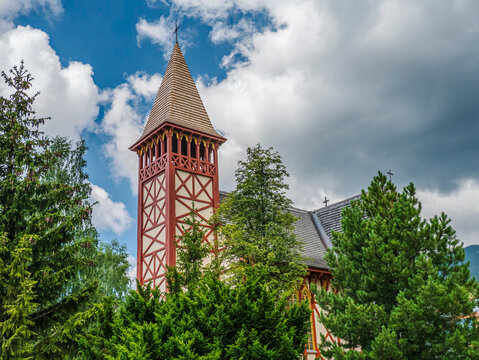 Wooden Neo-Gothic Church of the Immaculate Conception in Stary Smokovec High Tatras Slovakia