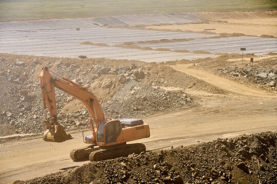 Machinery at an open-pit copper mining site
