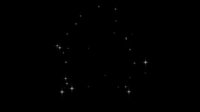 Glitter star sparkles burst, magical star dust trail, fairy tail glitter particles sparkling, cinematic light effect with shimmering starlight trail on black background, glitter stars isolated, 4k