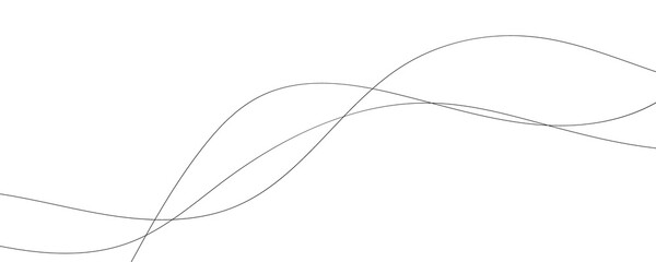 Fototapeta premium Minimalist black outline wave lines vector background