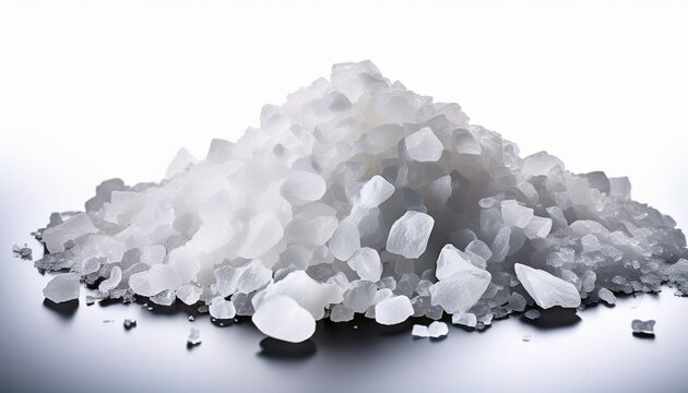 White Salt Crystals On An Isolated Background