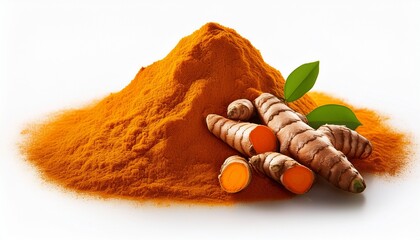 Naklejka premium Turmeric On White Background