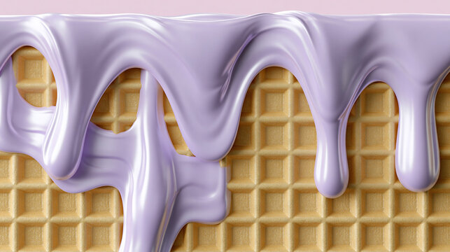 Abstract liquid texture over a waffle pattern