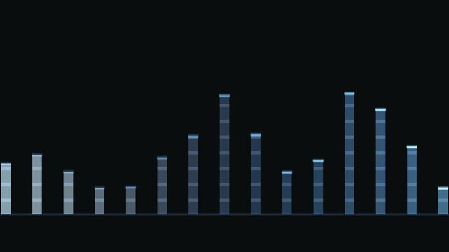 Seamless looping audio spectrum visualizer with glowing vertical bars against a black background