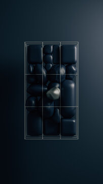 Abstract stone grid background with stones arranged in a pattern