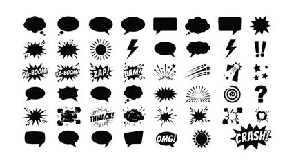 Comic style speech and sound effect icons set © Mst. Taslima Akhter