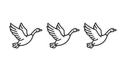 Three geese flying in a line illustration © Mst. Taslima Akhter