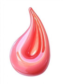 coral kiss liquid 3D shape isolated on white
