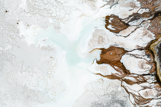 Aerial abstract saline patterns at Antofalla Salt Flat