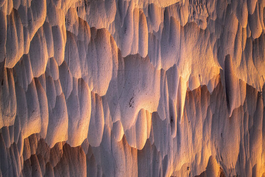 Volcanic Pumice Stone Landscape texture in warm light