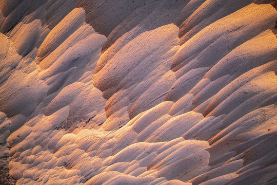 Volcanic Pumice Stone Landscape texture in warm light