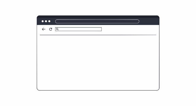 Minimalist web browser interface template featuring simple search bar and navigation controls on white background