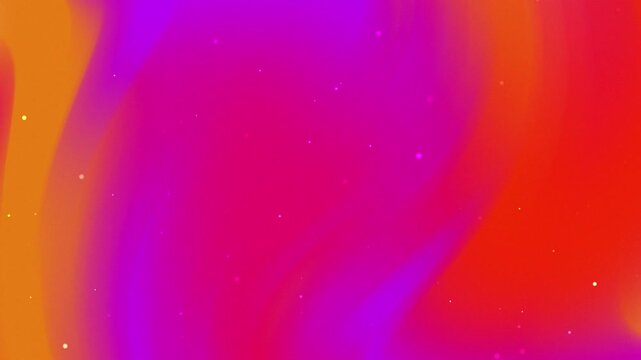 Abstract background featuring fluid motion of magenta, purple, and orange gradients. Subtle floating particles add depth and dynamism to the animated mesh texture.