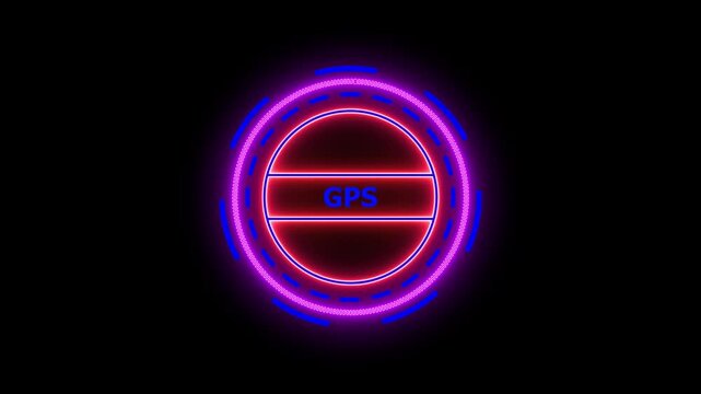 Striking neon glow circular animation showcasing gpc brand identity with vibrant red blue light effects