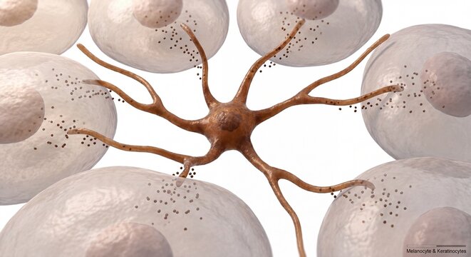 A detailed 3D rendering of a single osteocyte cell with long dendrites connecting to other cells.
