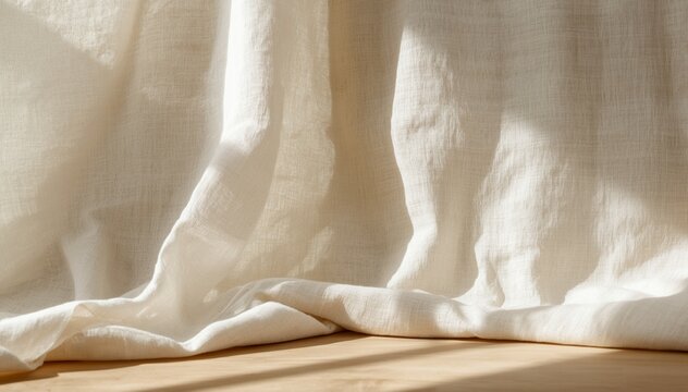 Natural Linen Fabric Background with Woven Neutral Texture and Soft Organic Style