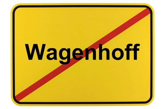 Illustration eines Ortsschildes der Gemeinde Wagenhoff in Niedersachsen	