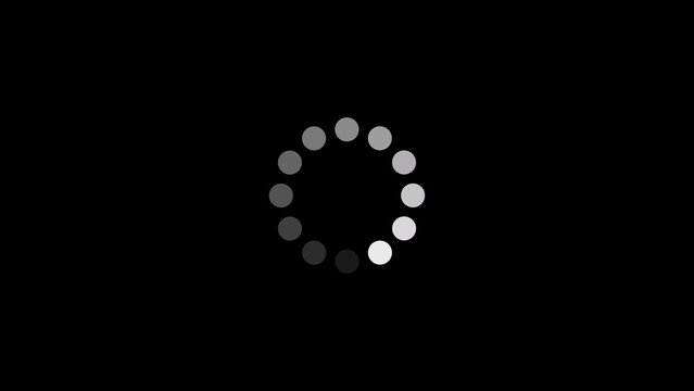 Circular loading bar icon with gray gradient dots