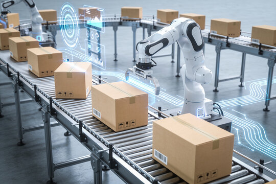 AI Powered Supply Chain and Futuristic Smart Logistics Concept