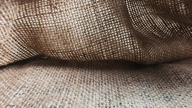 Coarse texture of woven brown burlap fabric
