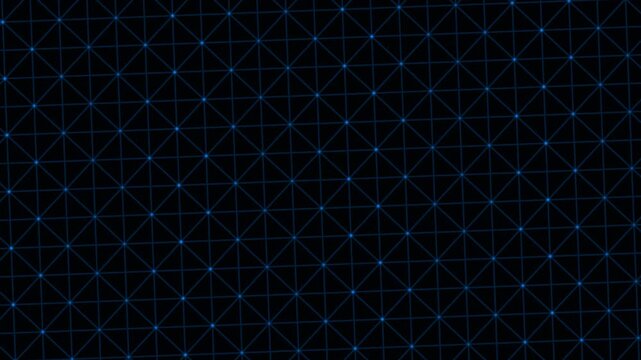 A seamless pattern of glowing blue dots and connecting lines creates a futuristic geometric background.